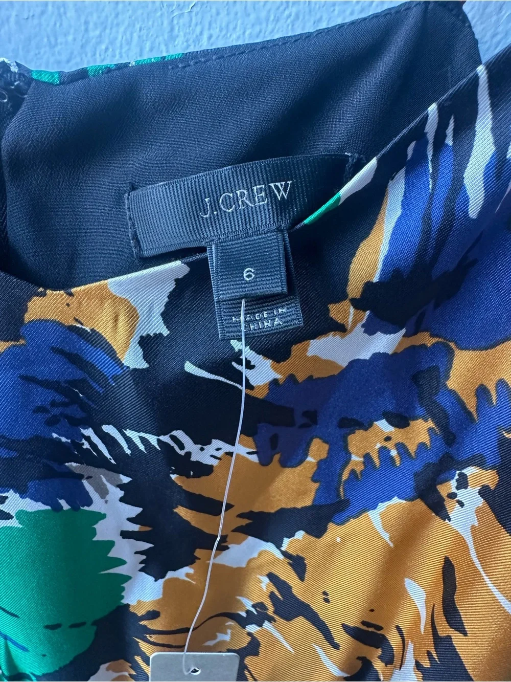 J. Crew Women’s Dress Size 6 Multicolor Brushstroke 100% Silk